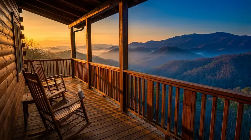 Small cabin porch with chairs and a mountain view, How to Start a Short-Term Rental in Taos